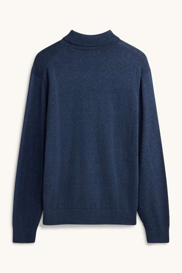 Herren - Rollkragenpullover - dunkelblau