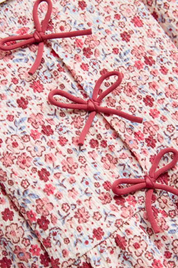 Kinder Mädchen - Blume - Langarmshirt - rot