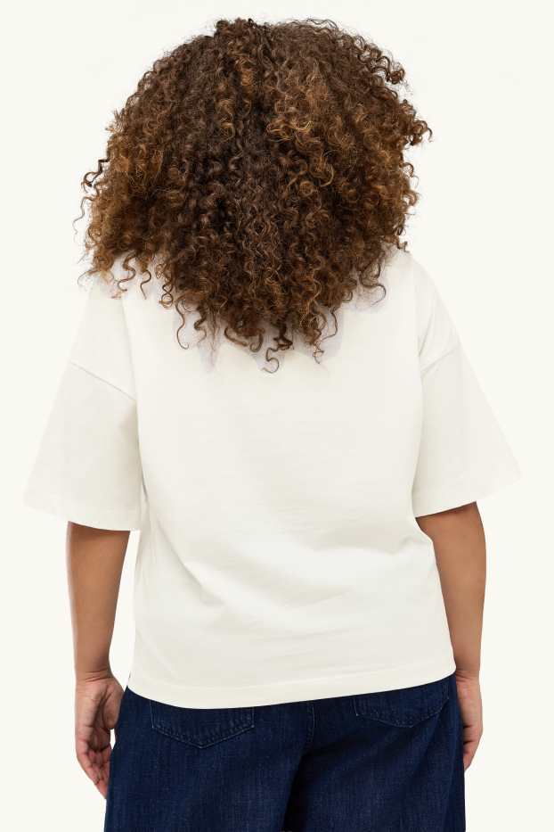 Damen - T-Shirt - Relaxed Fit - weiss