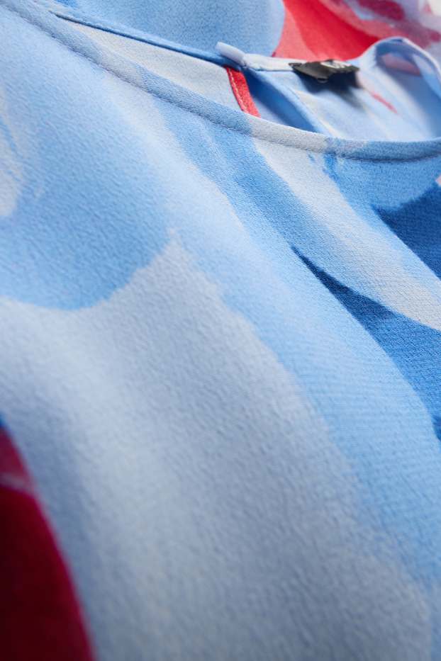 Dames - Blouse - met patroon - wit / blauw