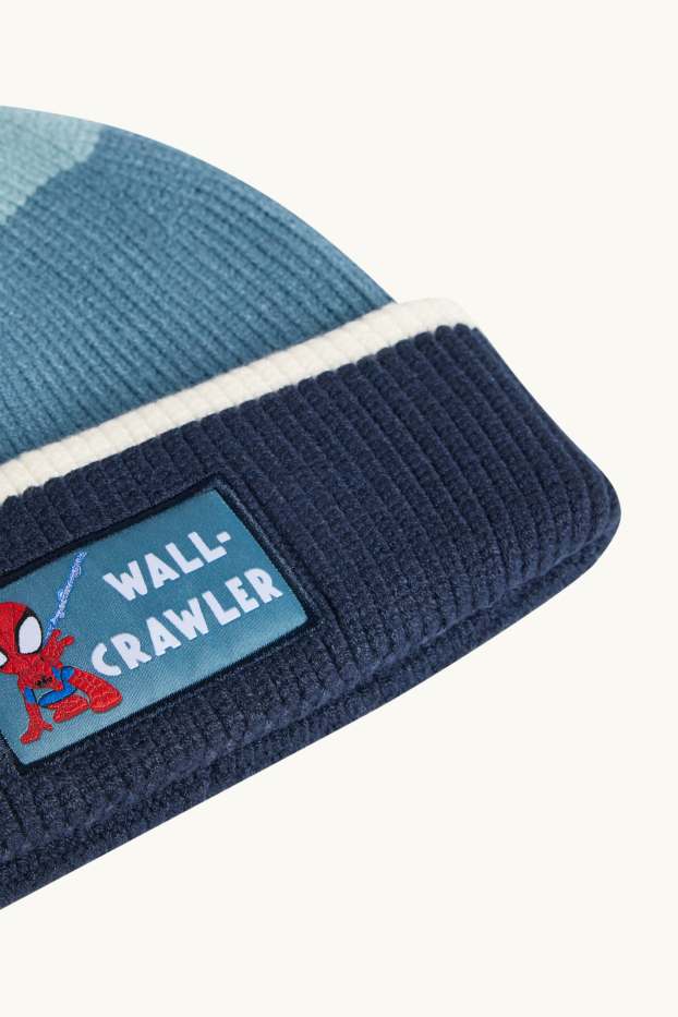 Enfants garçons - Spidey et ses amis extraordinaires - bonnet - finition côtelée - bleu