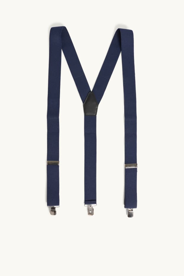 Men - Braces - faux leather - dark blue