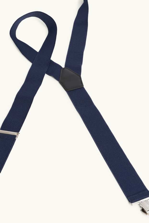 Men - Braces - faux leather - dark blue