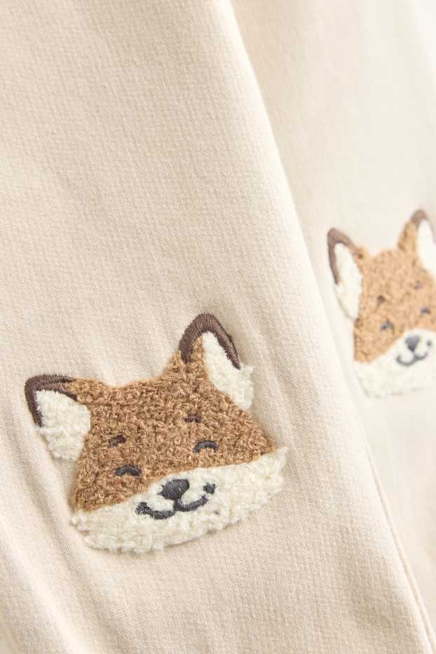Neonati - Volpe - pantaloni sportivi per neonati - beige