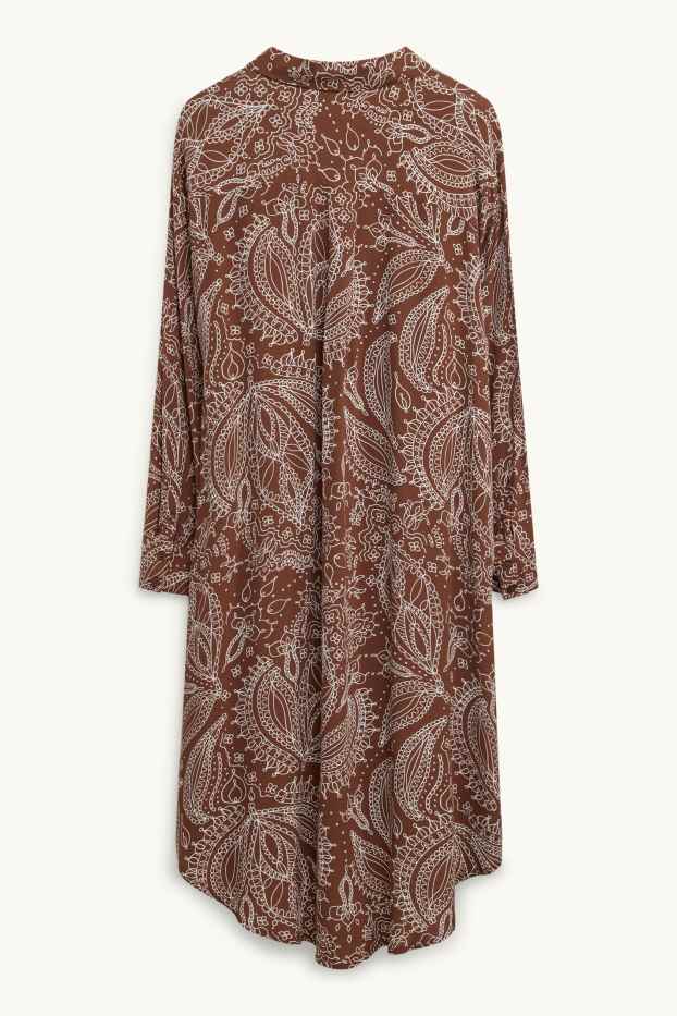 Dona - Vestit camiser - estampat - marró