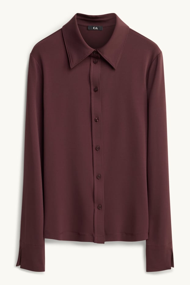 Women - Jersey blouse - bordeaux