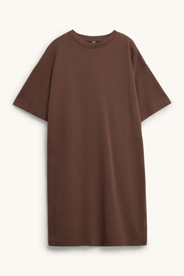 Dames - T-shirt-jurk - bruin