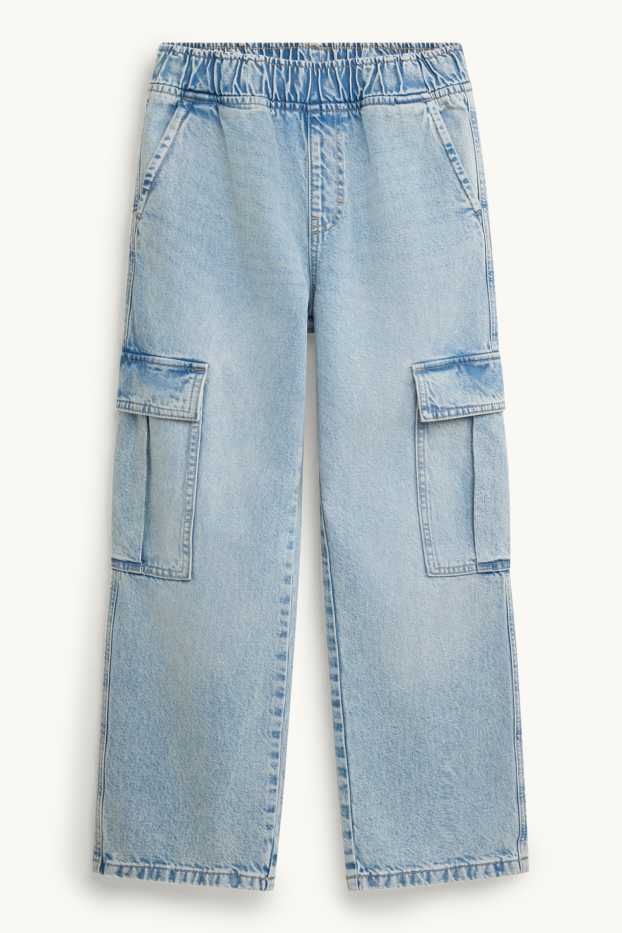 Kinder Jungen - Cargo Jeans - jeansblau