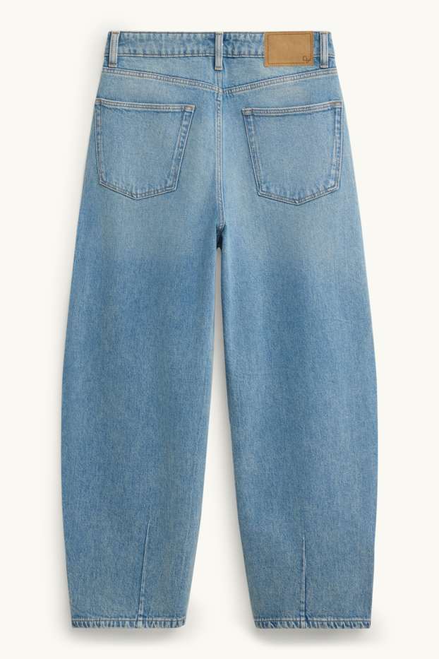 Women - Barrel jeans - high waist - blue denim