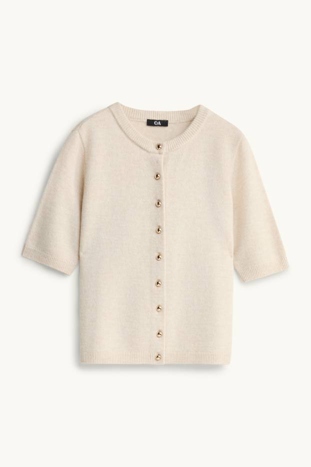 Femmes - Gilet en maille - blanc crème
