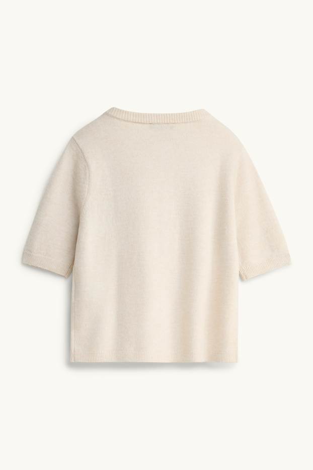 Femmes - Gilet en maille - blanc crème