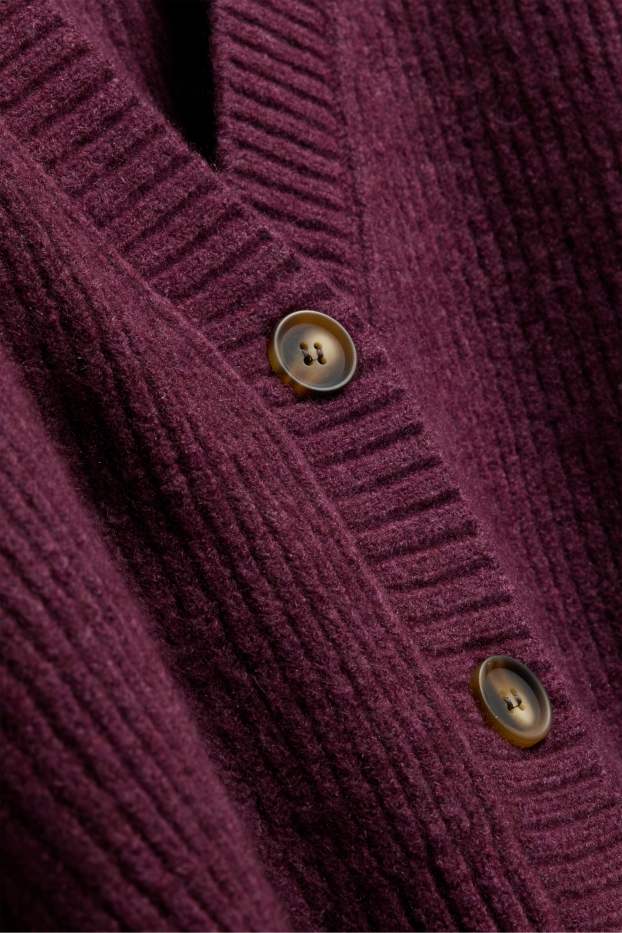 Dames - Vest - geribd - paars
