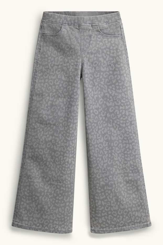 Nena - Wide Leg Jeggings - estampats - gris