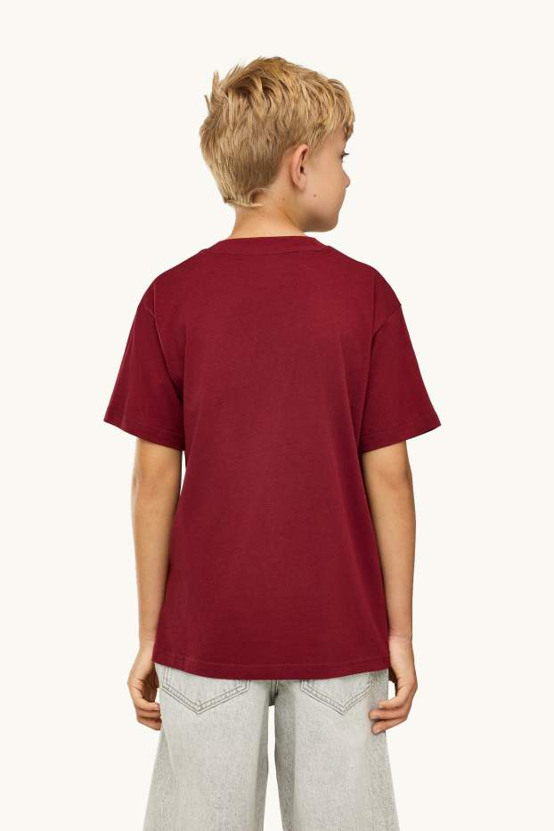 Kinderen: jongens - Set van 2 - racewagen en tijger - T-shirt - crème wit