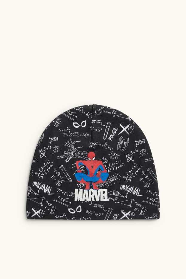Enfants garçons - Spider-Man - bonnet rond - noir