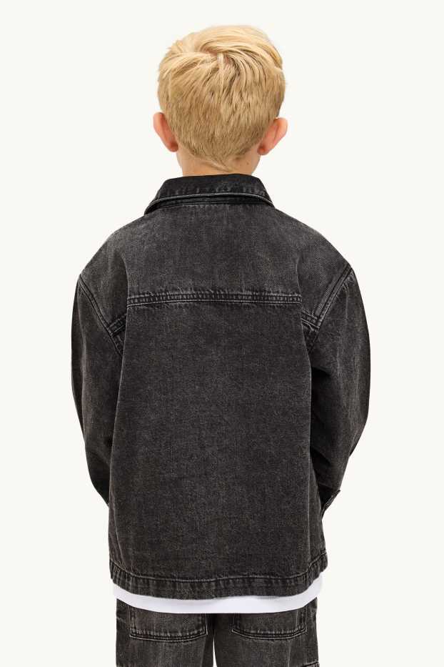 Kinderen: jongens - Spijkerblouse - jeansdonkergrijs