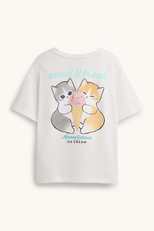 Enfants filles - Mofusand - T-shirt - Oversize - blanc