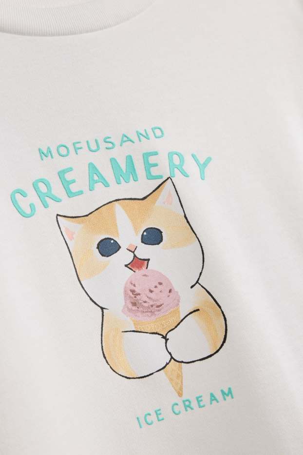 Enfants filles - Mofusand - T-shirt - Oversize - blanc
