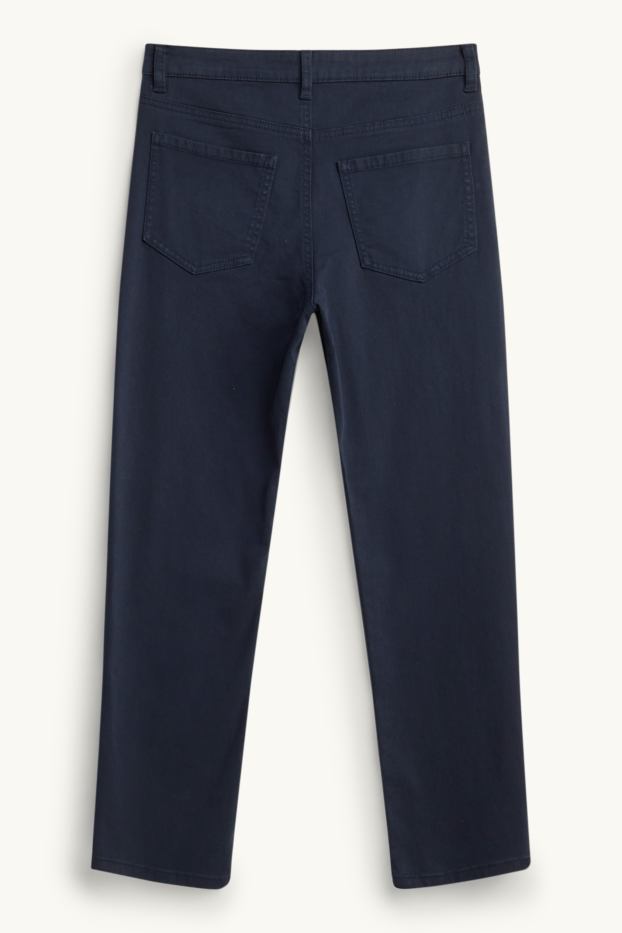 Dames - Pantalon - mid waist - straight leg - donkerblauw