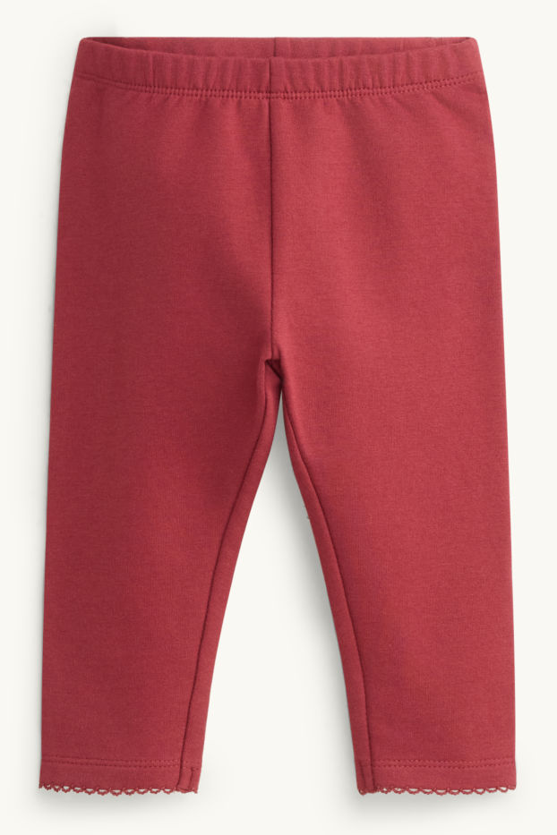 Baby Mädchen - Herzchen - Baby-Outfit - 2 teilig - rot / beige