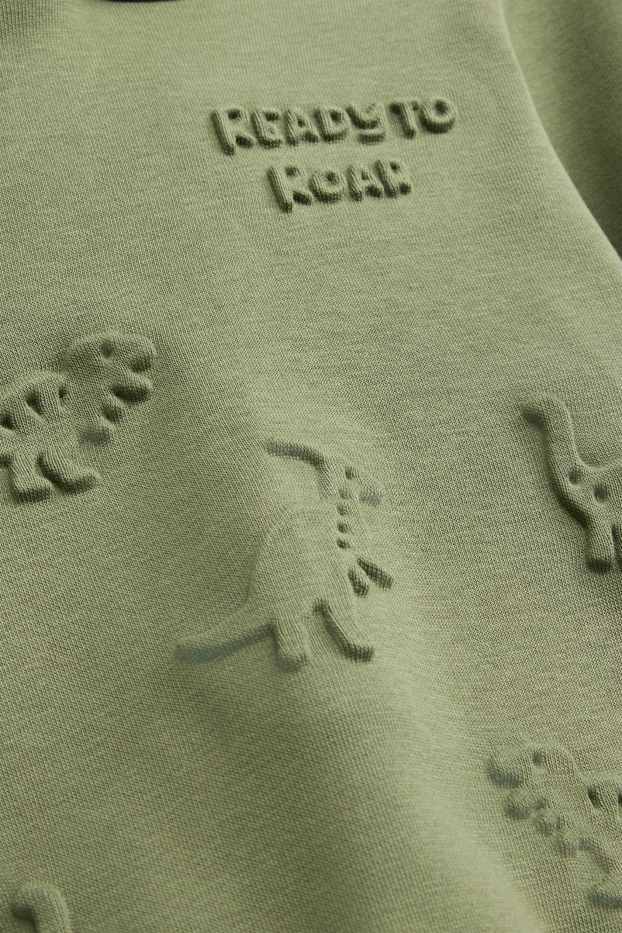 Děti - chlapci - Dinosauři - mikina s kapucí - zelená