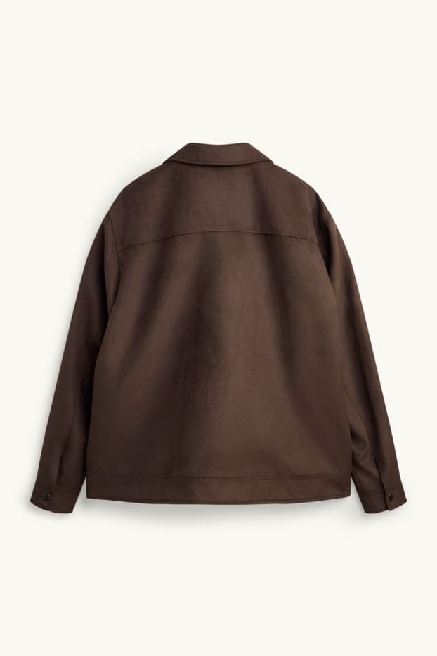 Uomo - Giacca - similpelle scamosciata - marrone