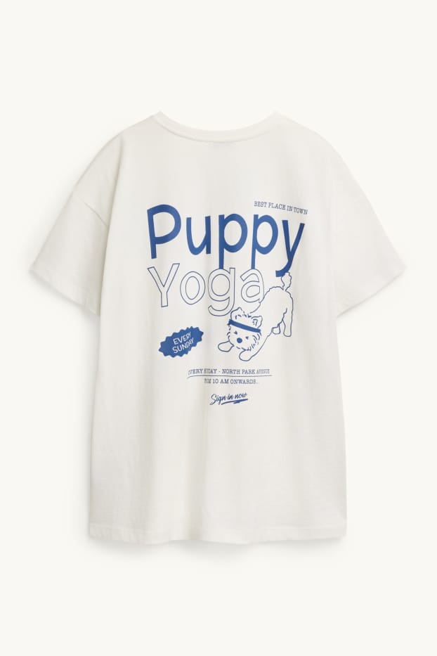 Femei - Tricou - supradimensionat - alb