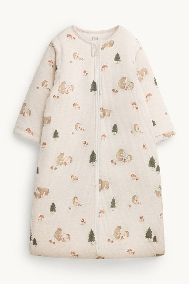 Baby Mädchen - Bär und Igelchen - Baby-Schlafsack - 18-36 Monate - beige