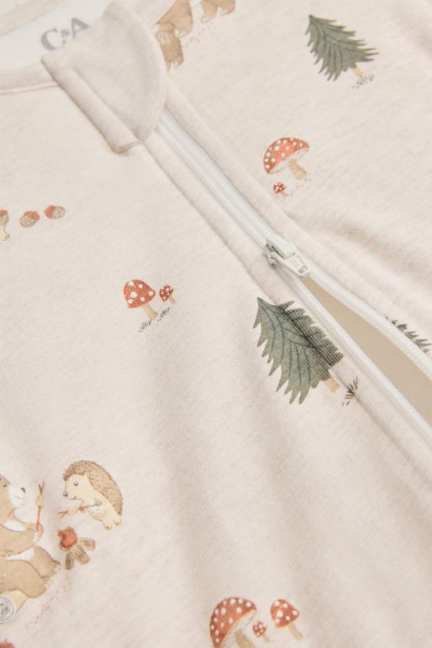 Baby Mädchen - Bär und Igelchen - Baby-Schlafsack - 18-36 Monate - beige