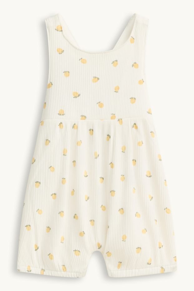 Baby Mädchen - Zitrone - Erstlingsoutfit - 3 teilig - weiss / gelb