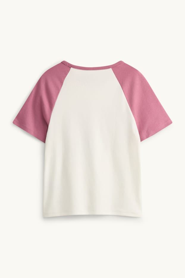 Kinder Mädchen - San Diego - Kurzarmshirt - weiss / rosa