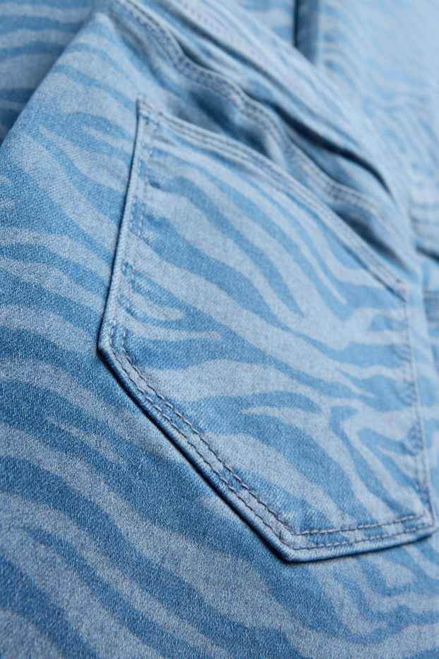Děti - dívky - Wide leg jeggings - se vzorem - džíny - modré