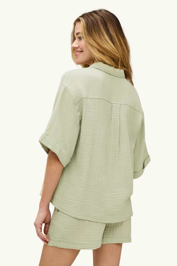 Femmes - Chemisier en mousseline - vert clair