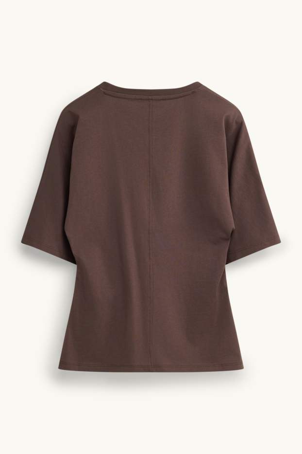 Damen - T-Shirt - Slim Fit - braun