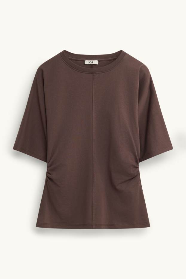 Damen - T-Shirt - Slim Fit - braun