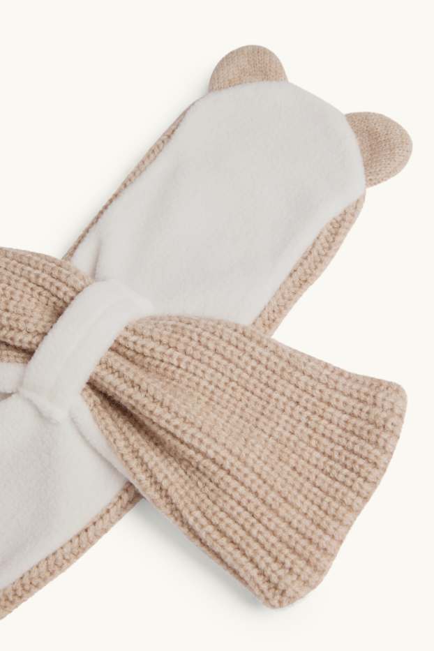 Baby Boys - Little bear - baby scarf - light brown