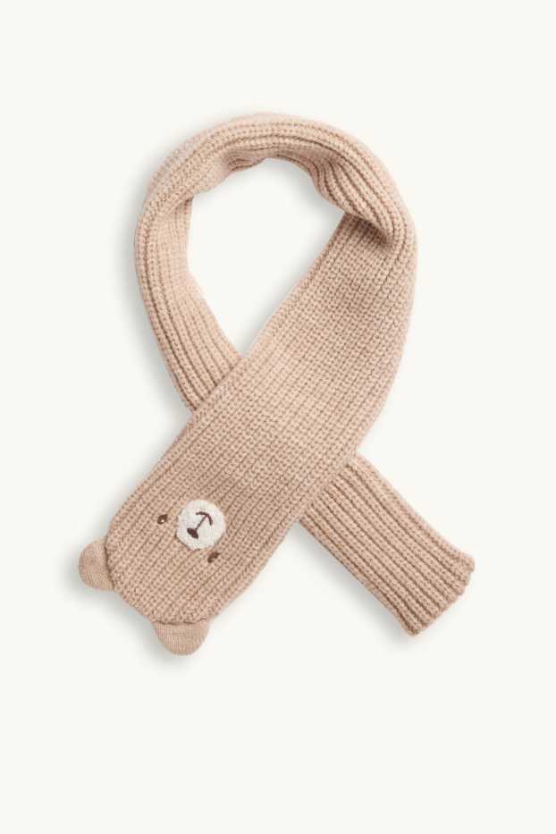 Baby Boys - Little bear - baby scarf - light brown