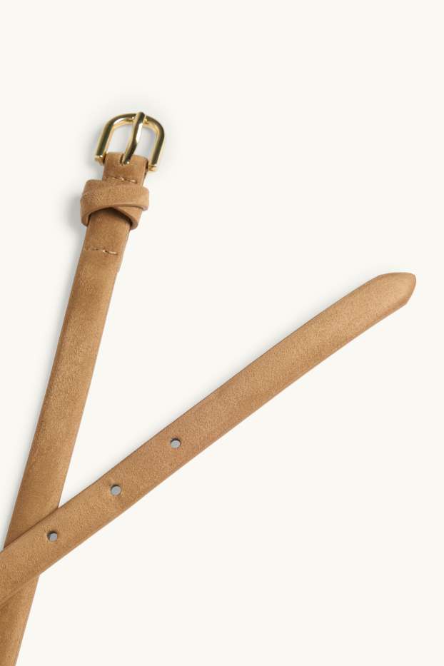 Femmes - Lot de 3 - ceinture - matière synthétique - marron
