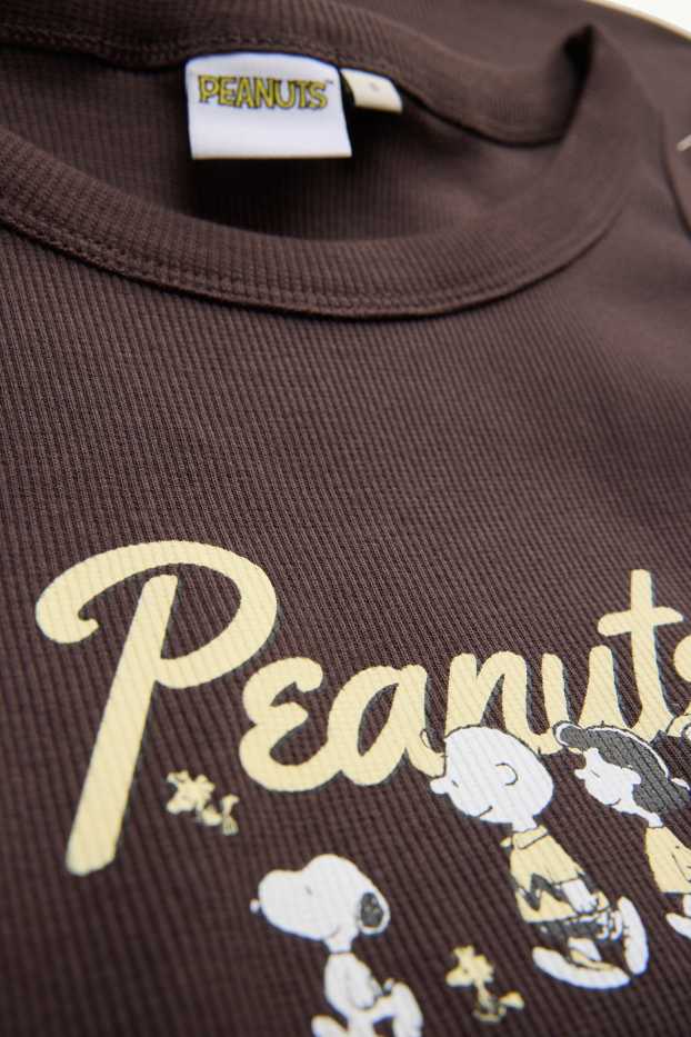 Damen - Top - gerippt - Peanuts - braun