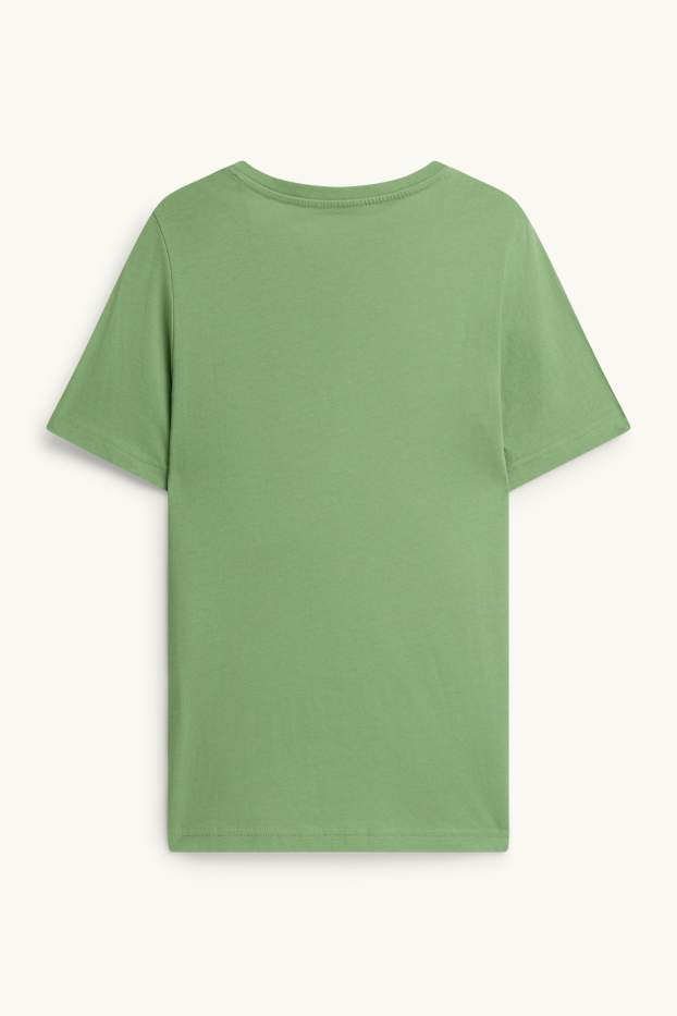 Femmes - T-shirt à col V - regular fit - vert