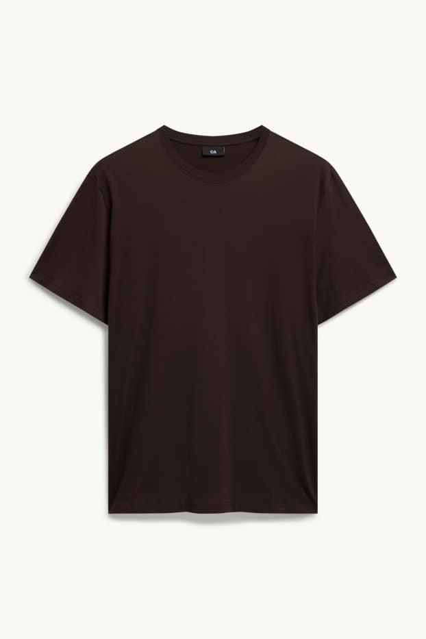 Men - T-shirt - regular fit - dark brown