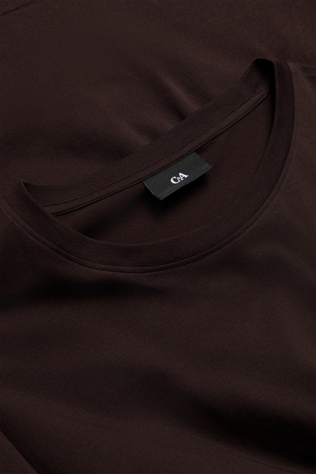 Men - T-shirt - regular fit - dark brown