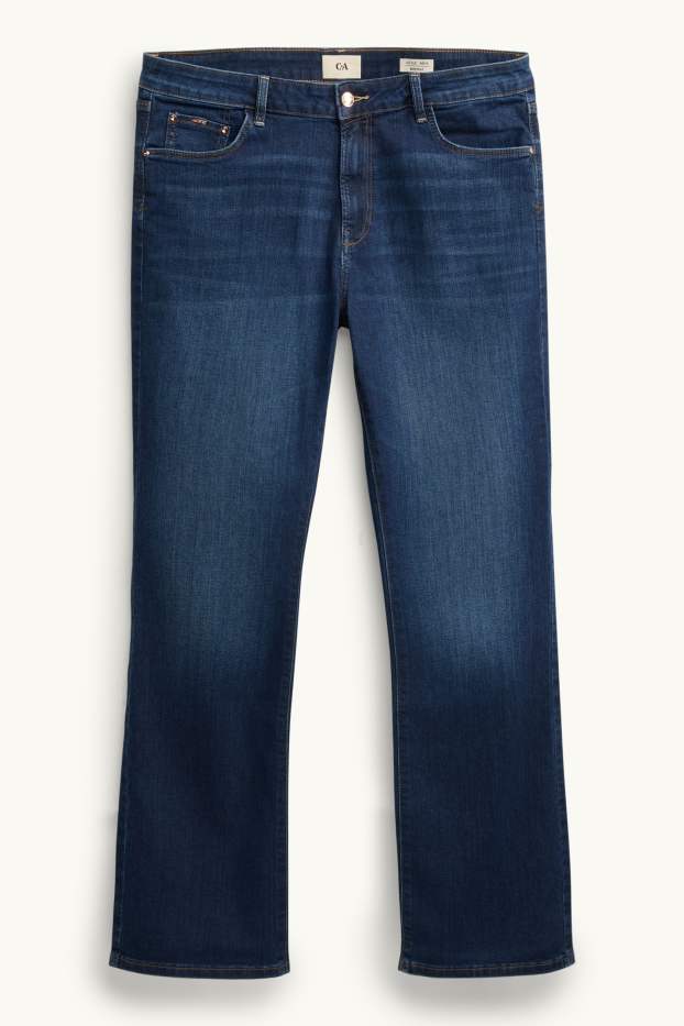 Damen - Bootcut Jeans - Mid Waist - dunkelblau