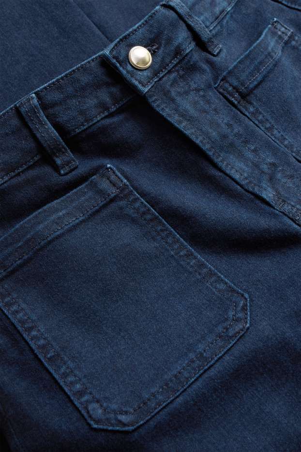 Damen - Wide Leg Jeans - Mid Waist - dunkeljeansblau