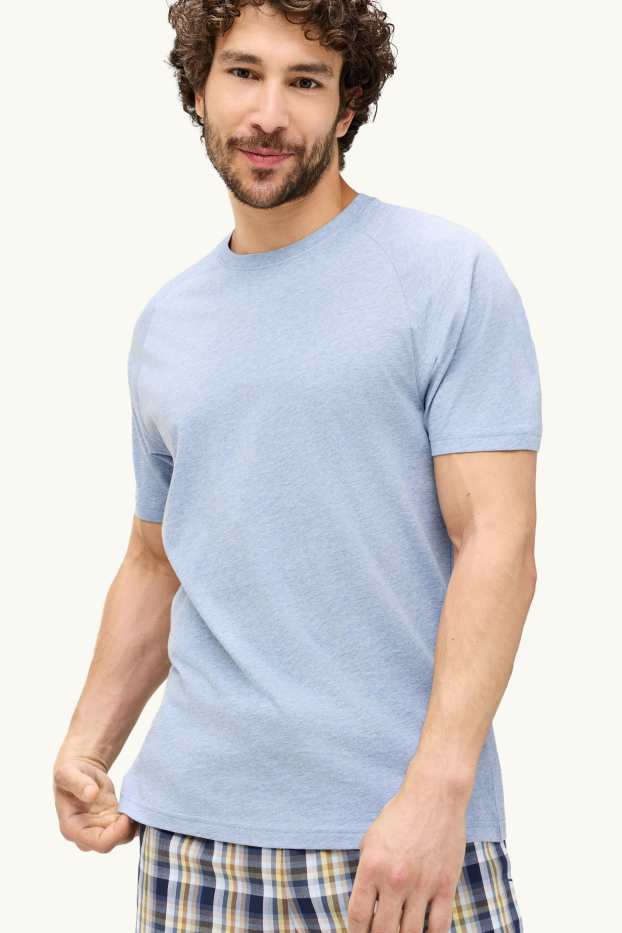 Heren - Shortama - blauw / wit