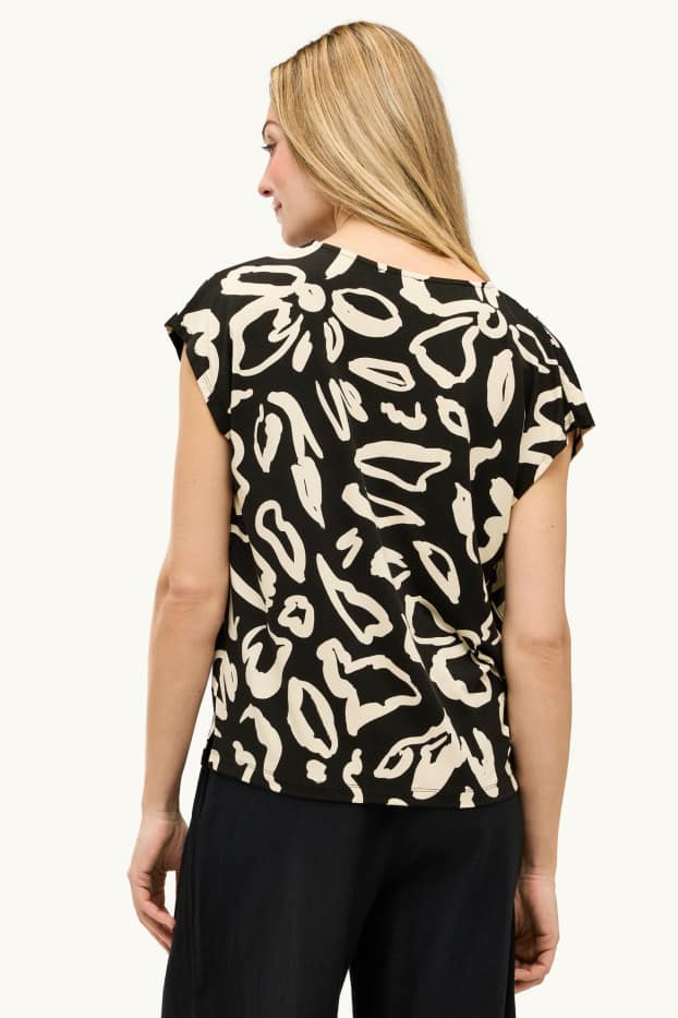 Women - T-shirt - regular fit - white / black