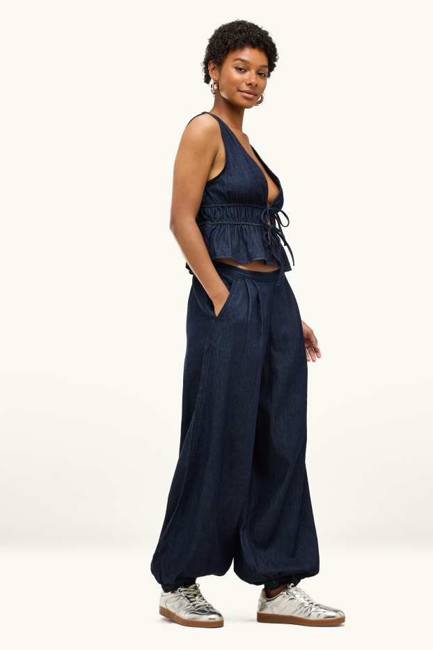 Dona - Balloon Jeans - low waist - blau fosc