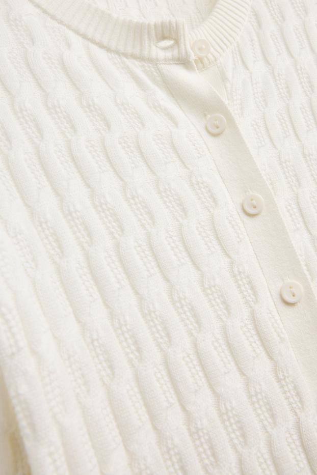 Dona - Jaqueta de punt - trenat - blanc