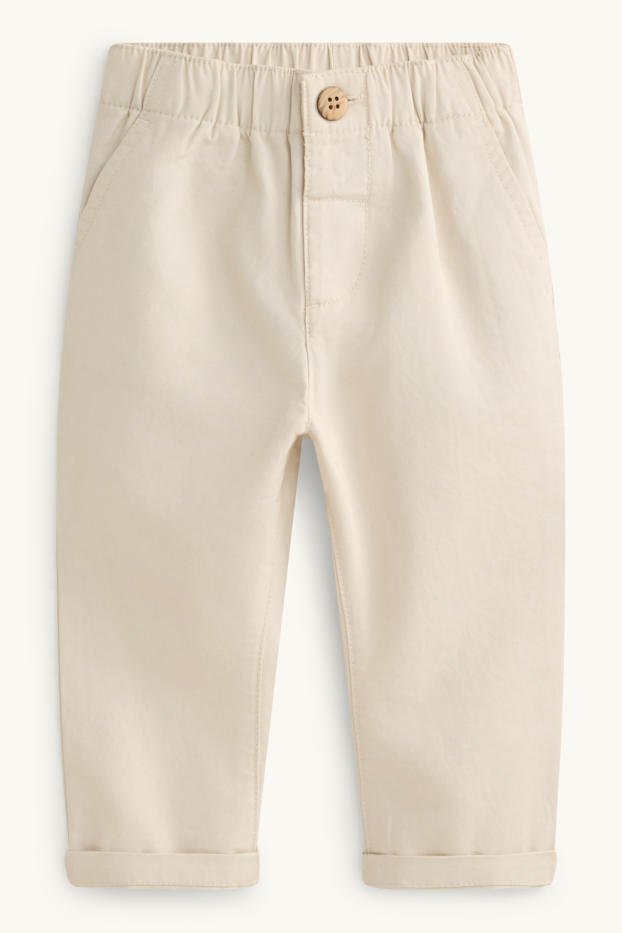 Baby: jongens - Baby-outfit - 2-delig - grijs / beige