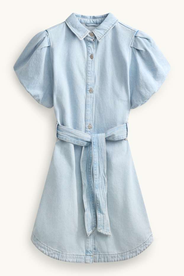 Dames - Denim jurk - jeanslichtblauw